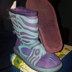 Girls Zebra Boot Size 10